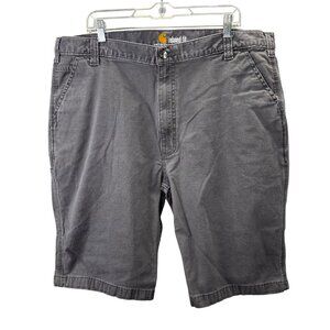 Carhartt Relaxed Fit Rugged Flex Canvas Work Shorts 42 Gray Phone Pocket